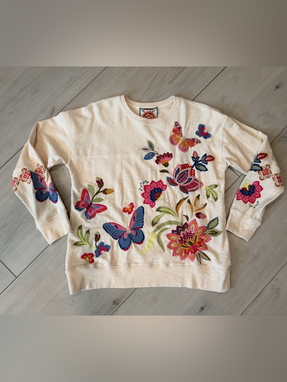 JOHNNY WAS Floral Print Pullover Sweater